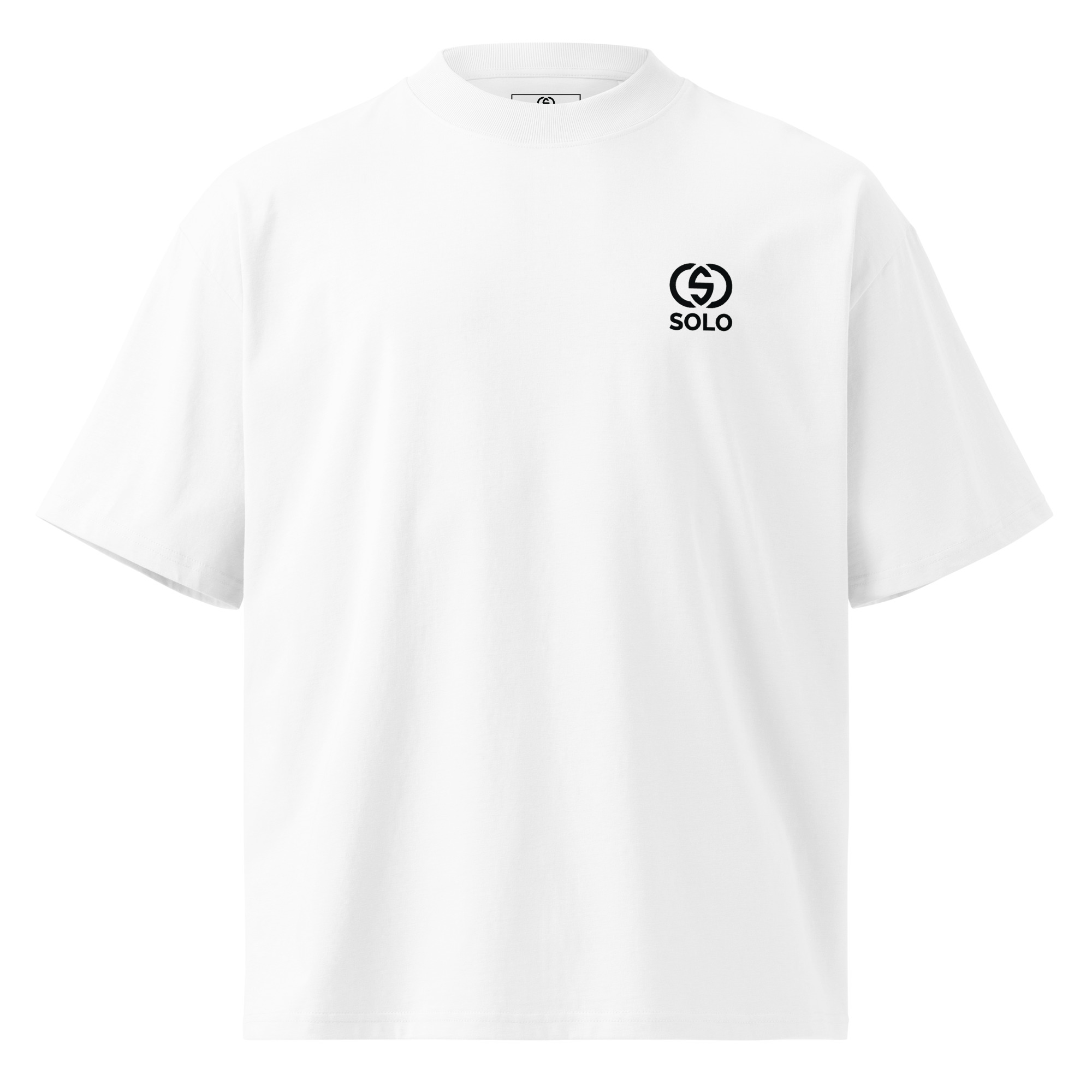 SOLO Logo | Unisex organic oversized high neck tee - Image 2