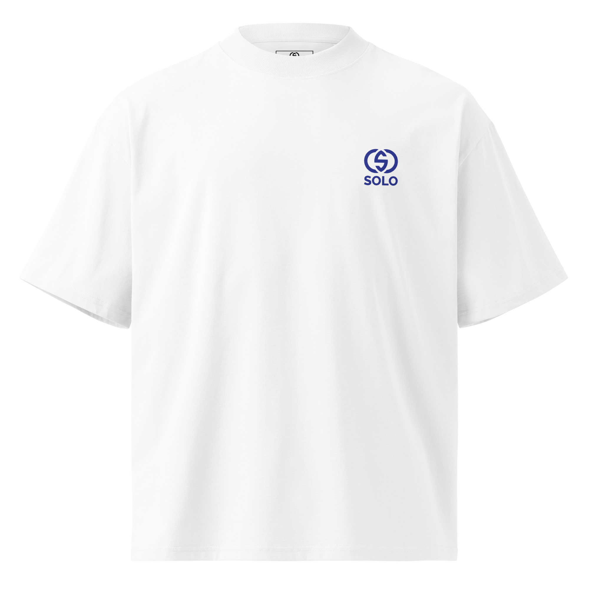 SOLO Logo | Unisex organic oversized high neck tee - Image 2