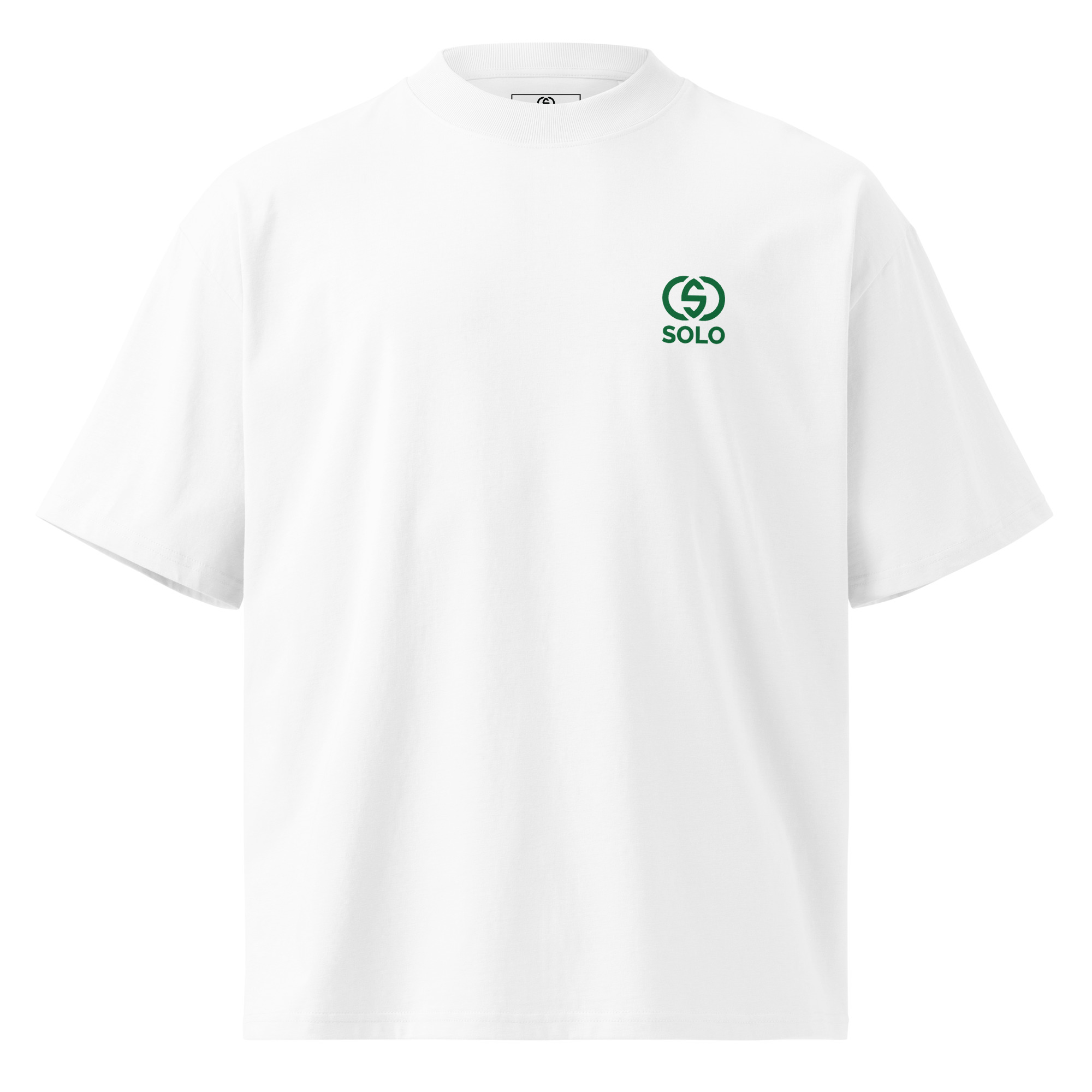 SOLO Logo | Unisex organic oversized high neck tee - Image 2